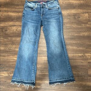 Lucky Brand Blue Flare Jeans with Frayed Hem
